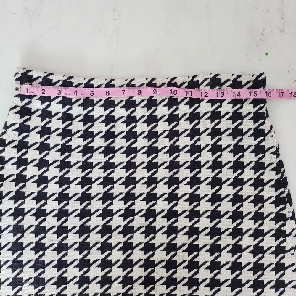 LOFT Black and White Houndstooth A-Line Mini - Picture 3 of 8